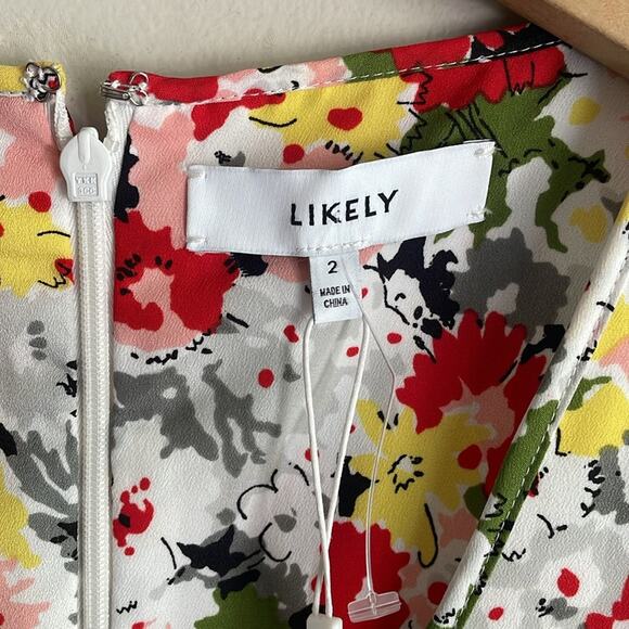 Likely Floral Vera Dress Ivory/red Multi - Picture 6 of 16
